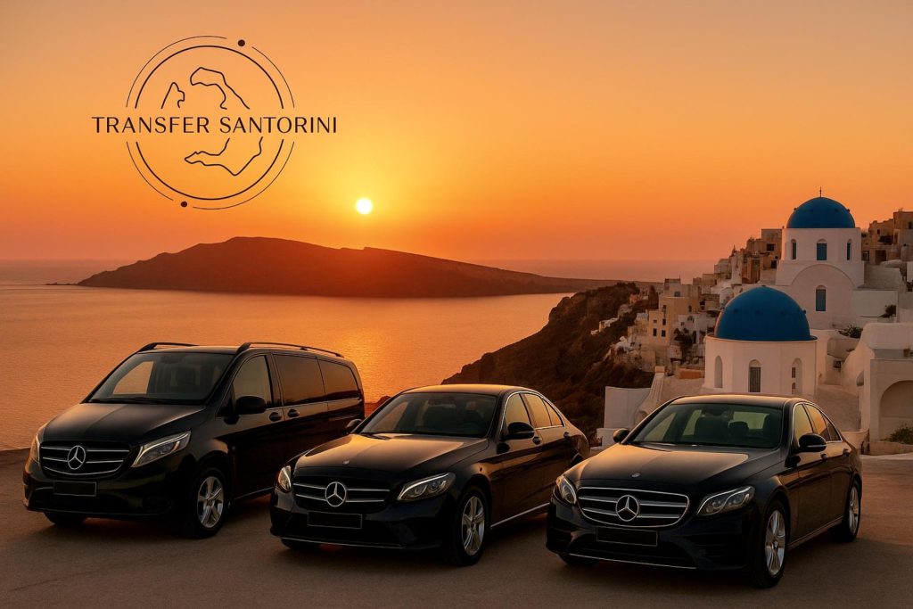 VIP transfer service in Santorini with caaldera view